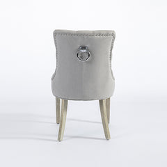 Coaster 2X Dining Chair Light Grey Linen White Wash Legs Furniture > Dining V43-DC-COSTR Online Furniture