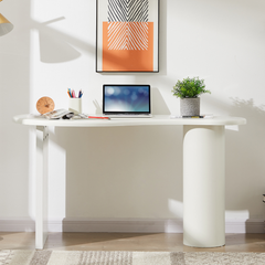 Cobble White Office Desk Furniture > Office V80-PBLE-D140-WHT Online Furniture