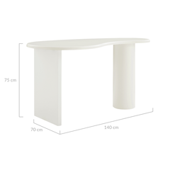 Cobble White Office Desk Furniture > Office V80-PBLE-D140-WHT Online Furniture