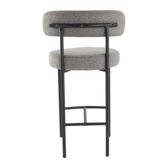 Contemporary Grey Boucle Elsa Low Bar Stools Furniture > Bar Stools & Chairs > Table & Bar Stools V264-DNC-417B-MGR-02-1 Online Furniture