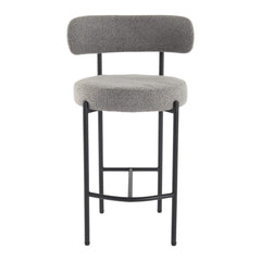 Contemporary Grey Boucle Elsa Low Bar Stools Furniture > Bar Stools & Chairs > Table & Bar Stools V264-DNC-417B-MGR-02-1 Online Furniture