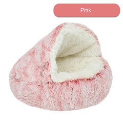 Cozy Pink Plush Hooded Pet Bed - Ultra Soft Long Fur Cave Bed for Small Pets 40cm Pet Care > Cat Supplies > Cat Carriers & Crates V888-ELOSUNG11039 Online Furniture