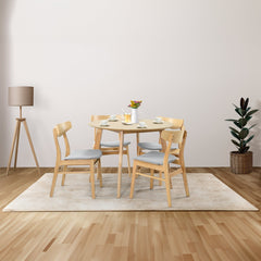 Cusco 100cm Round Dining Table Scandinavian Style Solid Rubberwood Natural Furniture > Dining V315-VOD-CUSC-02 Online Furniture