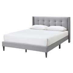 Delilah Double Bed Tufted Button Headboard Fabric Upholstered - Light Grey Furniture > Bedroom V315-VOB-DELI-01 Online Furniture