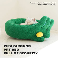 Dog Cat Pet Calming Bed Warm Soft Plush Round Nest Comfy Sleeping Gesture Bed Pet Care > Dog Supplies V488-Z1B00125 Online Furniture