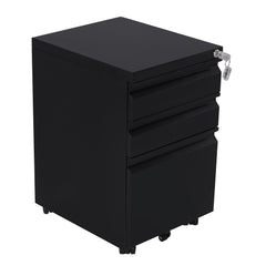 EKKIO 3 Drawer Mobile File Cabinet with Lock (Black) EK-FCD-100-XM Furniture > Office V227-2997101000991 Online Furniture