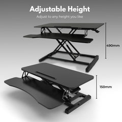 EKKIO Adjustable Standing Desk Riser with Gas Spring (Black) EK-DSR-100-MS Furniture > Office V227-2997386001994 Online Furniture