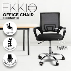 EKKIO Ergonomic Office Chair with Breathable Mesh Design and Lumbar Back Support (Black) EK-OC-104-JF Furniture > Office V227-2997386001992 Online Furniture