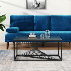 Eleganza Glass Enclave Coffee Table Furniture > Living Room > Coffee Tables V264-TAB-728S-BLK-NA-1 Online Furniture