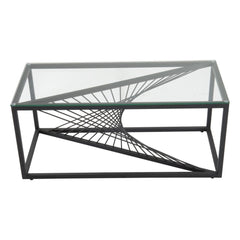 Eleganza Glass Enclave Coffee Table Furniture > Living Room > Coffee Tables V264-TAB-728S-BLK-NA-1 Online Furniture