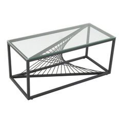 Eleganza Glass Enclave Coffee Table Furniture > Living Room > Coffee Tables V264-TAB-728S-BLK-NA-1 Online Furniture