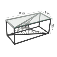 Eleganza Glass Enclave Coffee Table Furniture > Living Room > Coffee Tables V264-TAB-728S-BLK-NA-1 Online Furniture