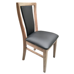 Fairmont 2pc Set Dining Chair PU Leather Seat Padded Back Solid Oak Timber Wood Furniture > Dining V315-CLRP01-PUB-SMK-2PC-KIT Online Furniture