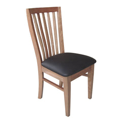 Fairmont 6pc Set Dining Chair PU Leather Seat Slat Back Solid Oak Timber Wood Furniture > Dining V315-CLR01-PUB-SMK-6PC-KIT Online Furniture