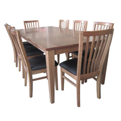 Fairmont 6pc Set Dining Chair PU Leather Seat Slat Back Solid Oak Timber Wood Furniture > Dining V315-CLR01-PUB-SMK-6PC-KIT Online Furniture