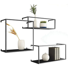 Floating Shelves Retro Industrial Ledge Black Metal Display Stand Furniture > Office V63-842531 Online Furniture