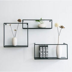 Floating Shelves Retro Industrial Ledge Black Metal Display Stand Furniture > Office V63-842531 Online Furniture