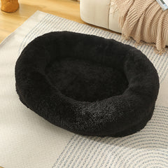 Fluffy Donut-Shaped Pet Bed- Soft, Cozy, and Anti-Anxiety for Dogs and Cats, Machine Washable  Black Size:L 90*65*20cm Pet Care > Dog Supplies > Dog Beds V888-ELOSUNG10256 Online Furniture