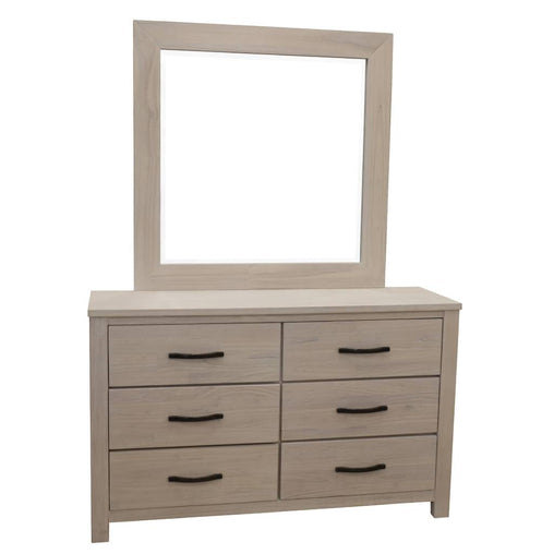 Foxglove Dresser Mirror 6 Chest of Drawers Tallboy Storage Cabinet - White Furniture > Bathroom > Bathroom Cabinets, Cupboards & Storage V315-V-FLOR-DM-KIT Online Furniture