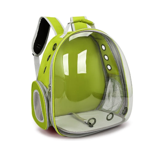 Green Red Pet Carrier Backpack with Transparent Window 33*18*42cm Pet Care > Cat Supplies > Cat Carriers & Crates V888-ELOSUNG10807 Online Furniture