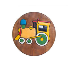 Hand Carved Children's Chair Stool Wooden Train Locomotive Theme Furniture > Bar Stools & Chairs > Table & Bar Stools V277-HCCCSWTLT Online Furniture