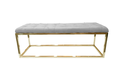 Holly Ottoman Gold Base - Light Grey Seat Furniture > Living Room V292-OTT-HOLLY-GOLDBASE-LGREYSEAT Online Furniture