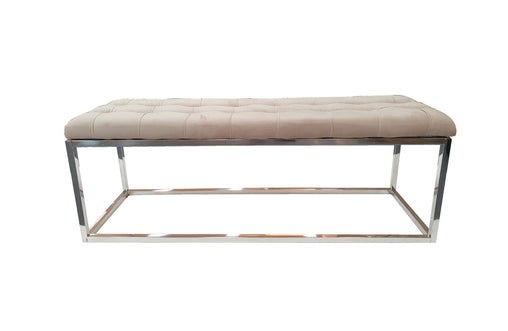 Holly Ottoman Silver Base -  Beige Seat Furniture > Living Room V292-OTT-HOLLY-SILVERBASE-BEIGESEAT Online Furniture