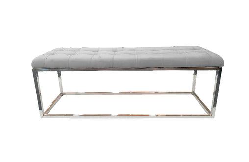 Holly Ottoman Silver Base - light Grey Seat Furniture > Living Room V292-OTT-HOLLY-SILVERBASE-LGREYSEAT Online Furniture