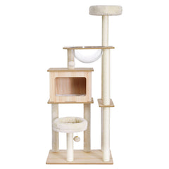 i.Pet Cat Tree Tower Scratching Post Scratcher 142cm Wood Bed Condo House Pet Care > Cat Supplies > Cat Furniture PET-CAT-WOOD142-BE Online Furniture