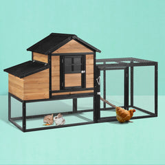 i.Pet Chicken Coop Rabbit Hutch Extra Large Wooden Run Cage Bunny House Outdoor Pet Care > Coops & Hutches > Small Animal Habitats & Cages PET-CH-192-BK-AB Online Furniture