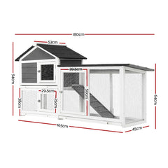 i.Pet Chicken Coop Rabbit Hutch Extra Large Wooden Run Cage House With Run Cage Pet Care > Coops & Hutches > Small Animal Habitats & Cages PET-CH-3TRAY-GR-AB Online Furniture