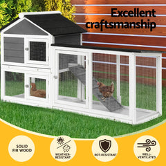 i.Pet Chicken Coop Rabbit Hutch Extra Large Wooden Run Cage House With Run Cage Pet Care > Coops & Hutches > Small Animal Habitats & Cages PET-CH-3TRAY-GR-AB Online Furniture