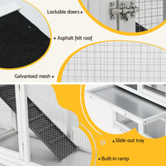 i.Pet Chicken Coop Rabbit Hutch Extra Large Wooden Run Cage House With Run Cage Pet Care > Coops & Hutches > Small Animal Habitats & Cages PET-CH-3TRAY-GR-AB Online Furniture