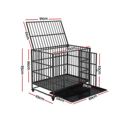 i.Pet Dog Cage Crate Large Puppy Cat Anti-Bite Pet Kennel Wheels w/Tray Metal Pet Care > Coops & Hutches > Small Animal Habitats & Cages PET-DOG-CAGE-95 Online Furniture