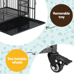 i.Pet Dog Cage Crate Large Puppy Cat Anti-Bite Pet Kennel Wheels w/Tray Metal Pet Care > Coops & Hutches > Small Animal Habitats & Cages PET-DOG-CAGE-95 Online Furniture