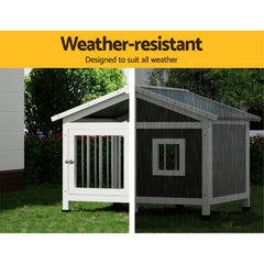 i.Pet Dog Kennel House Large Wooden Outdoor Pet Kennels Indoor Puppy Cabin Home Pet Care > Dog Supplies PET-GT-DH72-GR Online Furniture