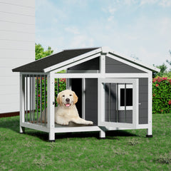 i.Pet Dog Kennel House Large Wooden Outdoor Pet Kennels Indoor Puppy Cabin Home Pet Care > Dog Supplies PET-GT-DH72-GR Online Furniture