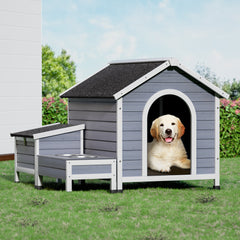 i.Pet Dog Kennel House Large Wooden Outdoor Pet Kennels Indoor Puppy Cabin Pet Care > Dog Supplies > Dog Kennels PET-GT-DH990-GR-AB Online Furniture