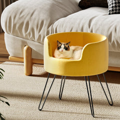 i.Pet Pet Bed Dog Sofa Lounge Cat Calming Raised Couch Yellow Pet Care > Dog Supplies PET-SBED-VEL-YE Online Furniture