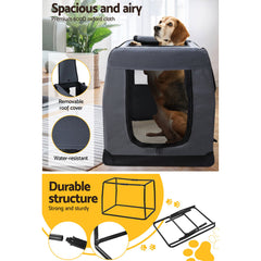 i.Pet Pet Carrier Soft Crate Dog Cat Travel 121x80CM Portable Foldable Car 4XL Pet Care > Cat Supplies > Cat Carriers & Crates PET-CARRIER-4XL-GR Online Furniture