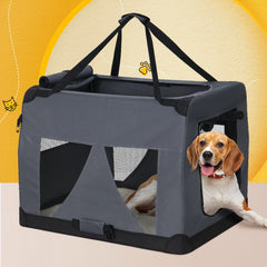 i.Pet Pet Carrier Soft Crate Dog Cat Travel 121x80CM Portable Foldable Car 4XL Pet Care > Cat Supplies > Cat Carriers & Crates PET-CARRIER-4XL-GR Online Furniture