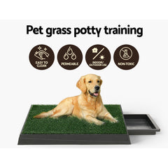 i.Pet Pet Training Pad Dog Potty Toilet Large Portable With Tray Grass 2 Mats Pet Care > Dog Supplies > Dog Training Aids PET-PAD-GRASSX2 Online Furniture