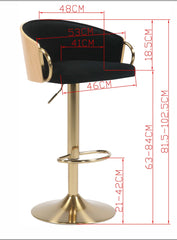 JENSEN GOLD GAS LIFT BAR STOOL Furniture > Bar Stools & Chairs > Arm Chairs & Recliners V742-JY3034YBLACK Online Furniture