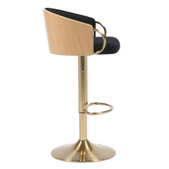 JENSEN GOLD GAS LIFT BAR STOOL Furniture > Bar Stools & Chairs > Arm Chairs & Recliners V742-JY3034YBLACK Online Furniture