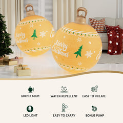 Jingle Jollys Christmas Inflatable Ball 60cm Led Illuminated Xmas Decoration Occasions > Christmas > Christmas Decorations XMAS-INF-BAUBLE-MERRY-GOLD Online Furniture