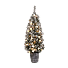 Jingle Jollys Christmas Tree 1.2M Potted Snowy Xmas Tree Occasions > Christmas > Christmas Trees XM-TR-4FT-GS-LED-POT Online Furniture