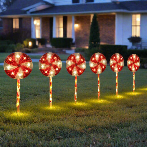 Jumbo Lollipop Path Lights 6pk Flash Occasions > Christmas > Outdoor Decorations & Lights V720-XL1584 Online Furniture