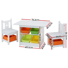 Keezi 3PCS Kids Table and Chairs Set Children Furniture Play Toys Storage Box Baby & Kids > Kid's Furniture KPF-B-OTTC-CFL Online Furniture