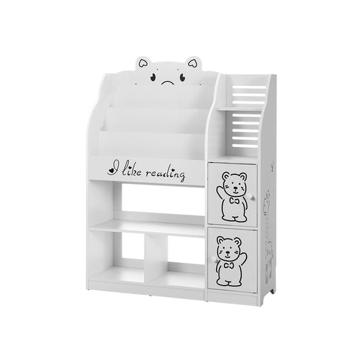 Keezi 4 Tiers Kids Bookshelf Storage Children Bookcase Toy Organiser Display Baby & Kids > Kid's Furniture FURNI-B-BOOK-BEAR-WH-AB Online Furniture