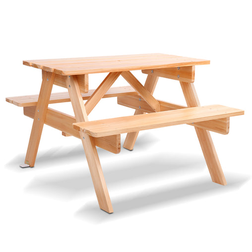 Keezi Kids Outdoor Table and Chairs Picnic Bench Set Children Wooden Baby & Kids > Kid's Furniture ODF-KID-PICNIC-NW Online Furniture